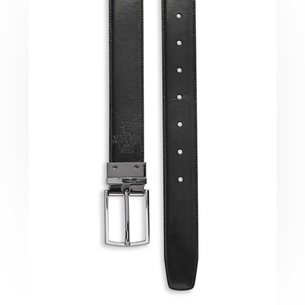 Tiled Reversible Leather Belt - 34 - Picture 3 of 7